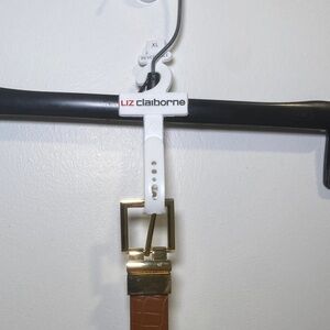 Liz Claiborne Brown Leather Belt with Gold Buckle